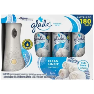 Ambientador Glade con 3 respuestos aroma lino