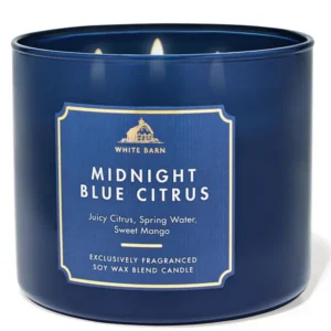 Vela de tres mecha cítrico azul medianoche