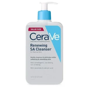CeraVe renovador SA Cleanser, gel espumoso de ácido salicílico para una piel suave