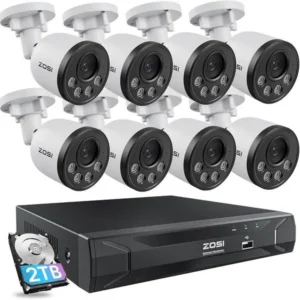 Sistema de 8 cámara de seguridad ZOSI PoE de 5MP 2TB